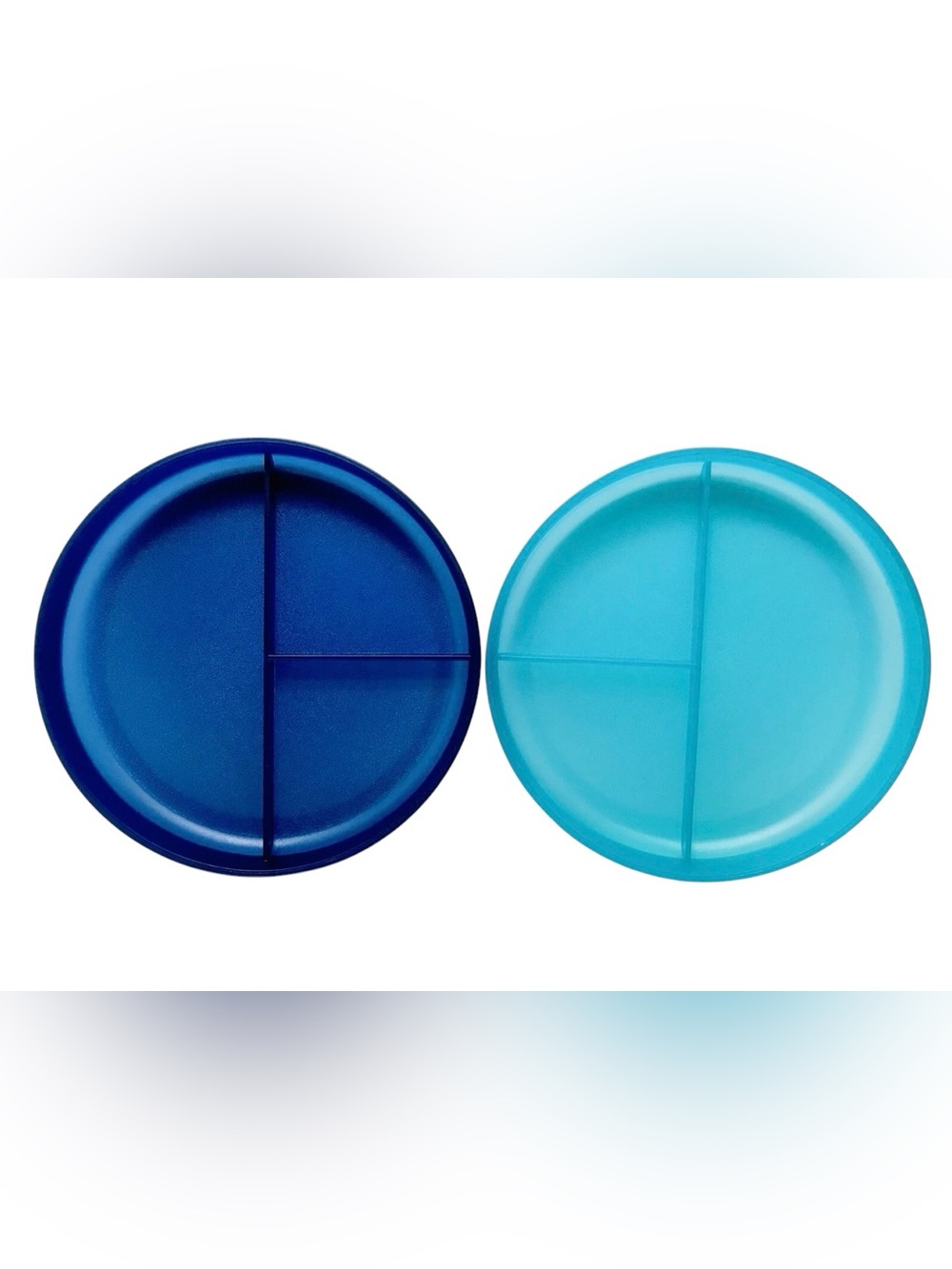 Circo 2 Divided Blue & Green Childrens Lunch Stackable Round Dinner Plates